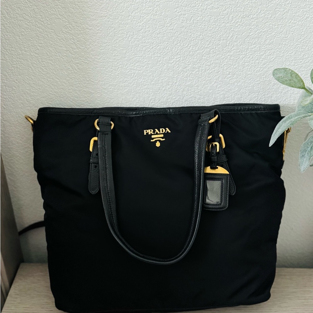 Prada Black and Gold Tote Bag